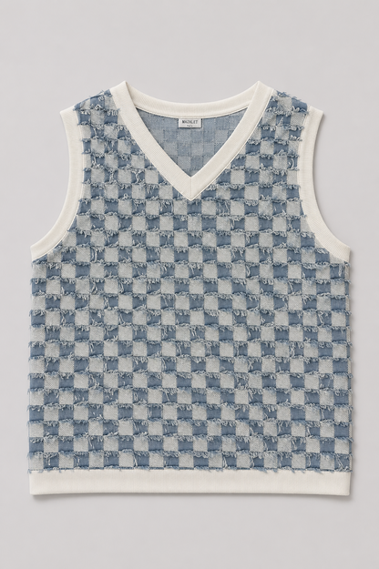 Camiseta sin mangas CHECK Denim Azul