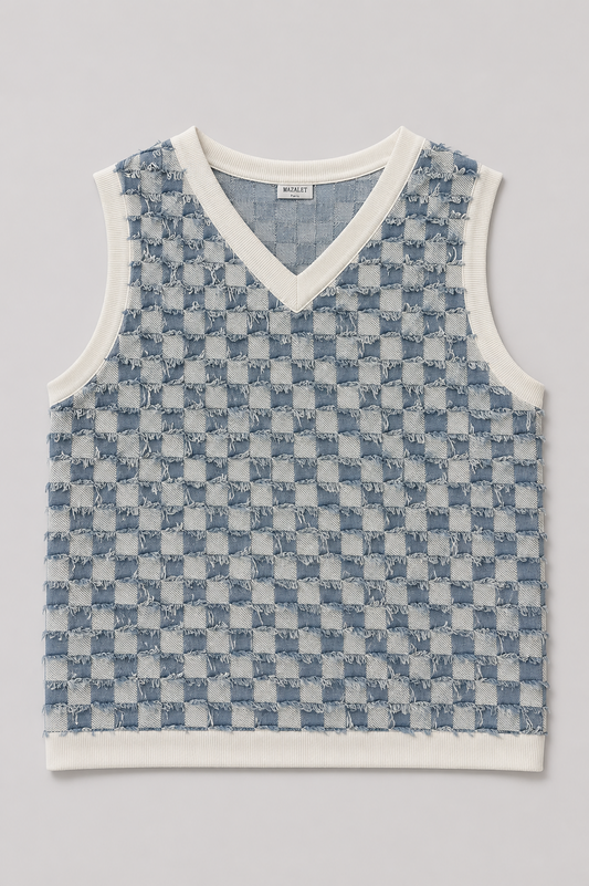 Camiseta sin mangas CHECK Denim Azul
