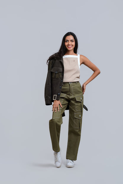 SQUARE Ecru Tank Top