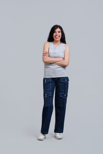 ASH Batik grey vest top