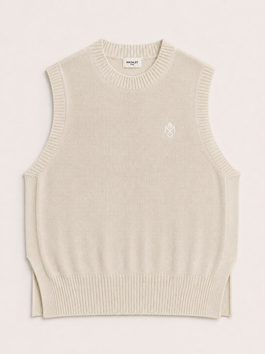 Pull sans manches LUMEN Écru